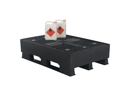 Collection pallet with grid 1200x800x310 mm 120 liters black