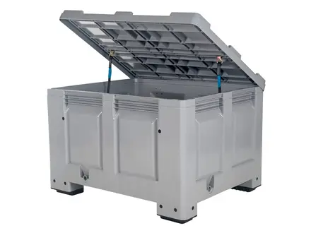 Caisse-palette 4 pieds avec couvercle 1200 x 1000 x 800 mm 670 litres