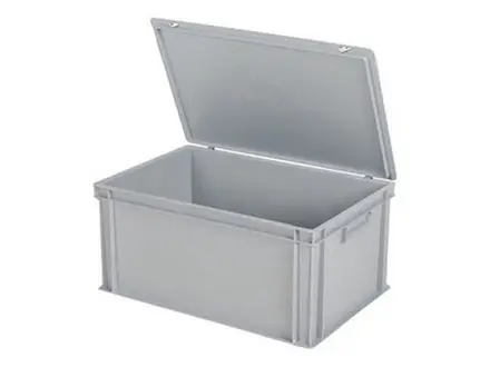 Caisse empilable avec couvercle Euronorm 600 x 400 x 295 mm, 55 litres