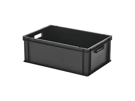 Stacking container Euronorm 600x400x220 mm 43.3 l black