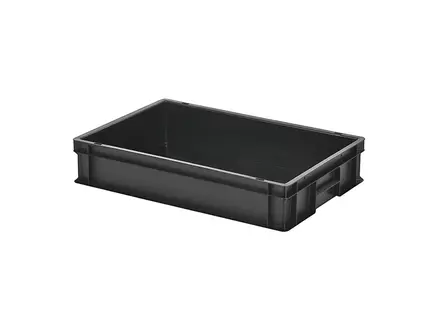 Stacking container Euronorm 600x400x120 mm 23.2 l black