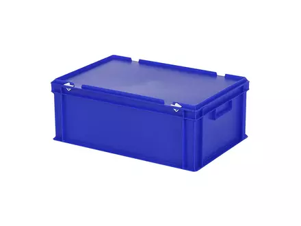 Stacking container with lid Euronorm 600x400x235 mm 43.3 l blue