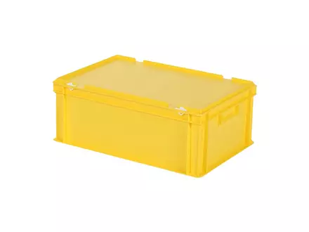 Stacking box with lid Euronorm 600x400x235 mm 43.3 l yellow