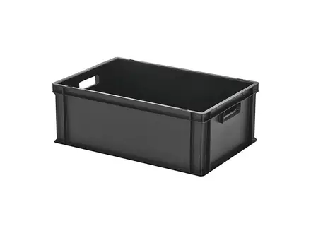Stacking container with lid Euronorm 600x400x235 mm 43.3 l black