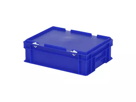 Stacking container with lid Euronorm 400x300x133 mm 11 l blue