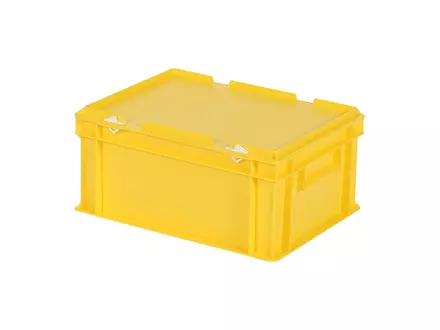 Conteneur empilable avec couvercle Euronorm 400 x 300 x 190 mm 16 l jaune