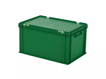 Stacking container with lid Euronorm 600x400x335 mm 64 l green