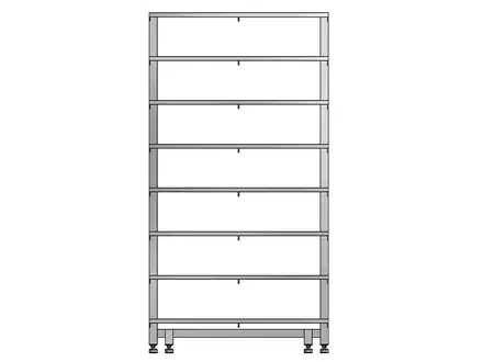 Étagère à chaussures sur pied à 8 niveaux en acier inoxydable 900 x 400 x 1710 mm