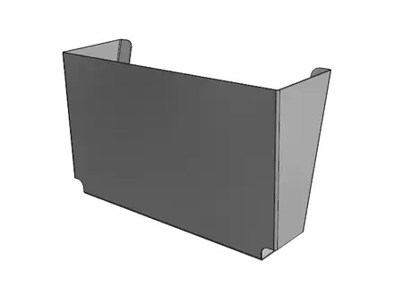 Porte-documents A4 mural horizontal en acier inoxydable 350 x 205 mm