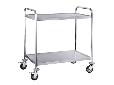 Chariot de service en acier inoxydable 18/0 avec côtés 830 x 510 x 940 mm