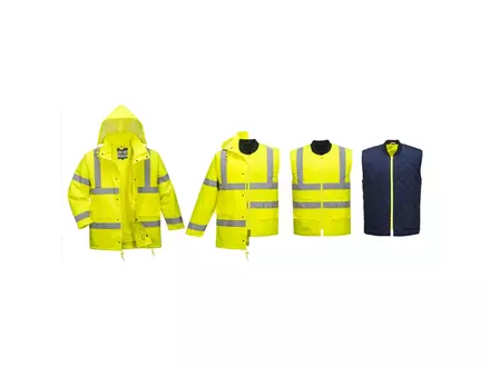 Portwest S468 Hi-Vis 4-in-1 verkeersjack met capuchon fluo geel