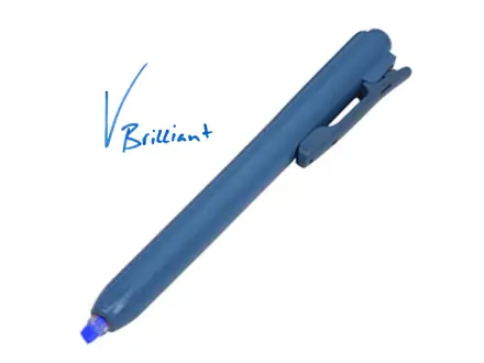 Detectamet highlighter detectable click-in fluorescent ink blue