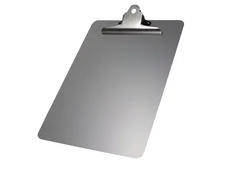Detectamet klembord RVS A4 staand met zware clip RVS
