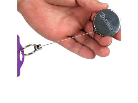 Detectamet sleutelhanger detecteerbaar uittrekbaar RVS nylon 70 cm
