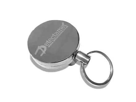 Porte-clés Detectamet détectable, rétractable, en acier inoxydable et nylon, 70 cm