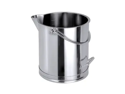 Seau droit avec bec verseur, acier inoxydable 18/10, 15 litres
