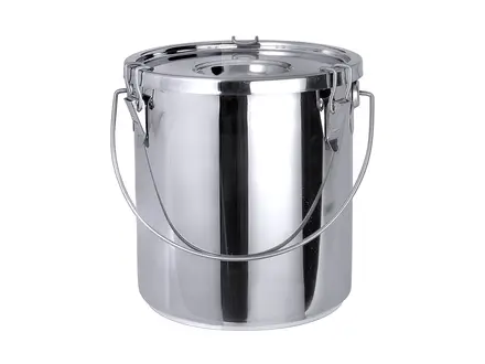 Transportemmer met deksel RVS 18/10 6,5 liter
