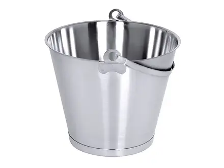 Seau en acier inoxydable X5CrNiMo AISI 316, 12 litres