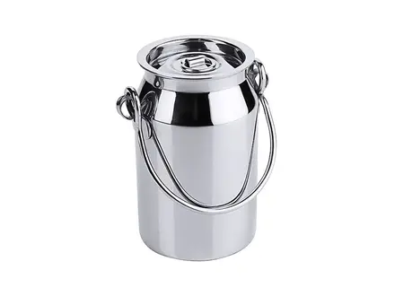 Baratte avec couvercle, acier inoxydable 18/10, Ø 13,5 x 18,5 cm, 2 litres