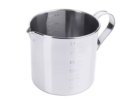 Maatbeker met maatverdeling en schenktuit RVS 18/10 1,3 l