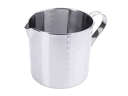 Tasse à mesurer graduée avec bec verseur, en acier inoxydable 18/10, 2,1 l