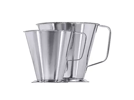 Measuring cup with base and graduations, 18/10 stainless steel