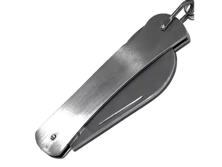 Couteau de poche en acier inoxydable avec anneau de suspension/cordon, lame incurvée de 65 mm