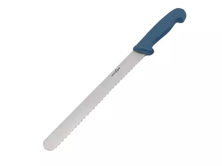 Couteau à pain dentelé, détectable, 25 cm, bleu