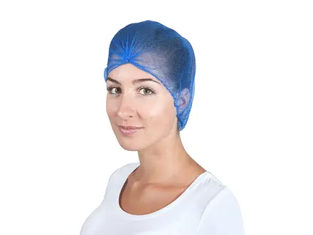 Filet à cheveux en nylon micro-maille détectable 63 cm bleu