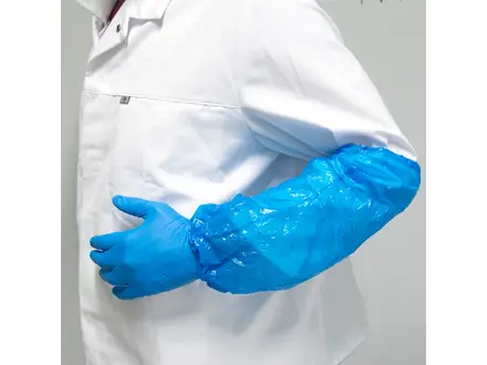 Hycare disposable oversleeve detectable PE 30 µm blue
