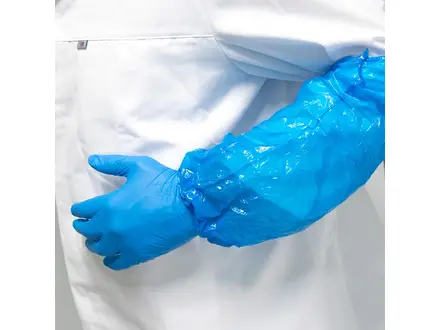 Hycare disposable oversleeve detectable PE 30 µm blue