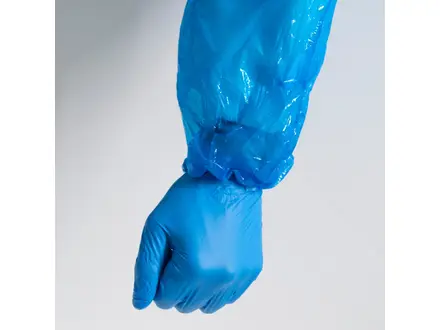 Hycare disposable oversleeve detectable PE 30 µm blue