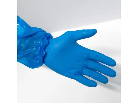 Hycare disposable oversleeve detectable PE 30 µm blue