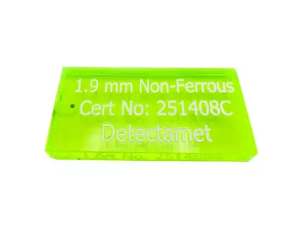 Detectamet metal detection test card acrylic NON FE green