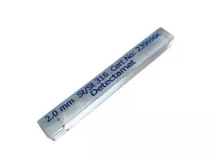 Metaaldetectie teststick RVS 316 3.5 mm 100x12x20 mm blauw
