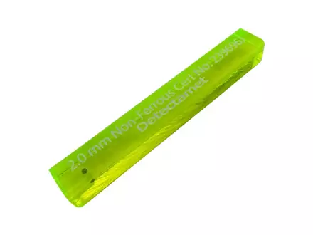 Bâtonnet de test de détection de métaux Detectamet acrylique NON FE vert
