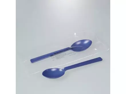 Cuillère échantillon stérile détectable PS 127 mm 2,5 ml bleue