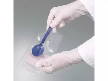Cuillère échantillon stérile détectable PS 127 mm 2,5 ml bleue