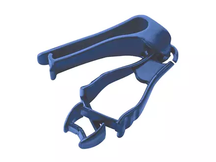 Detectamet veiligheidsklem detecteerbaar met riemclip blauw