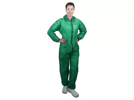 Hycare disposable overall capuchon en rits non-woven polypropyleen donkergroen maat 2XL