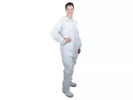 Combinaison jetable Hycare avec capuche et fermeture éclair en polypropylène non tissé