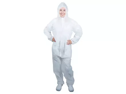 Wegwerpoverall antistatisch capuchon Propguard wit maat 2XL