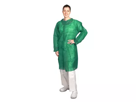 Hycare disposable visitor coat with Velcro non-woven polypropylene
