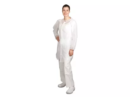 Blouse de visiteur jetable Hycare avec fermeture Velcro en polypropylène non tissé