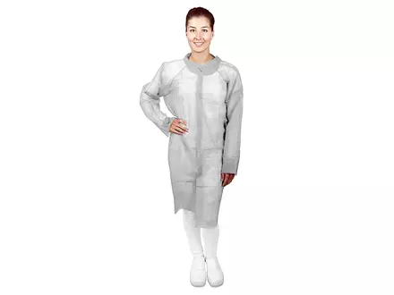 Blouse de visiteur jetable Hycare basique avec fermeture Velcro, en polypropylène non tissé blanc, taille 3XL