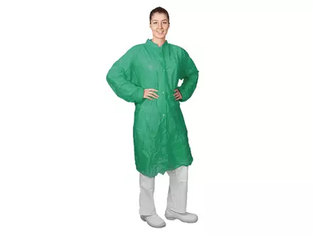 Hycare disposable visitor coat basic snap fasteners non-woven polypropylene