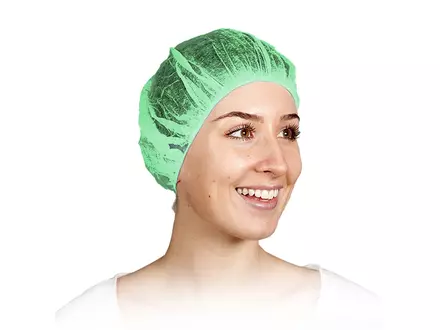 Hycare disposable haarnet roundcap 53 cm non-woven polypropyleen groen