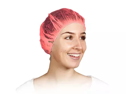 Hycare disposable haarnet roundcap 53 cm non-woven polypropyleen rood