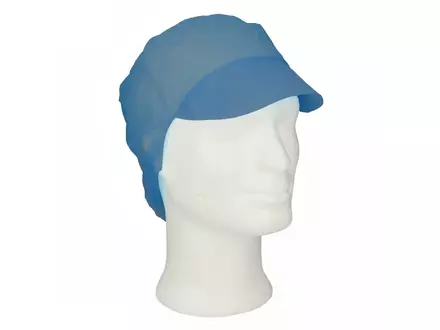 Disposable hairnet snood with visor non-woven polypropylene dark blue size L