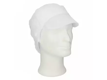 Disposable hairnet snood with flap non-woven polypropylene white size L